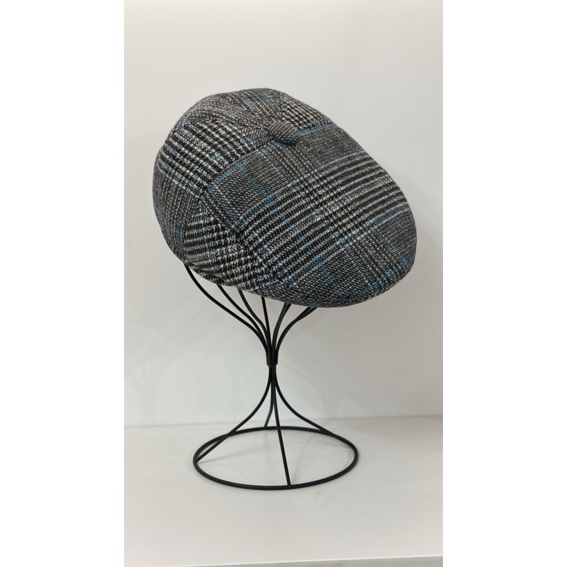 Visera cuadros grises y azules