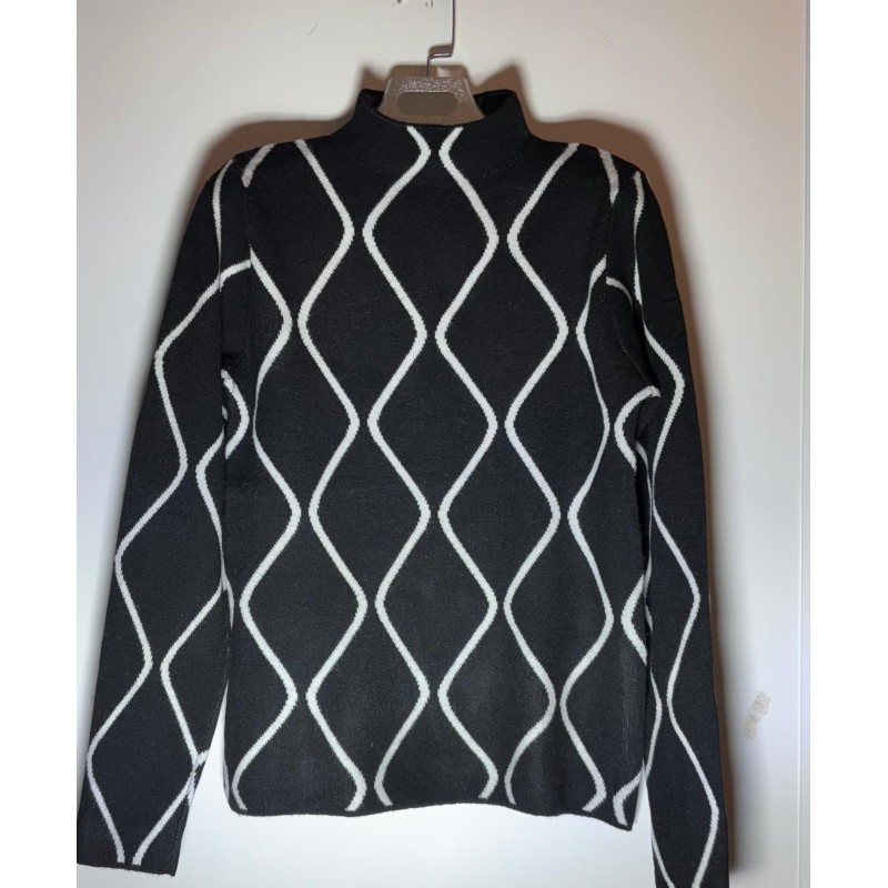 Jersey estampado zig zag rombo