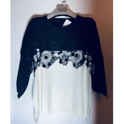 Jersey oversaze lentejuelas y puntilla