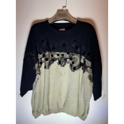 Jersey oversaze lentejuelas y puntilla